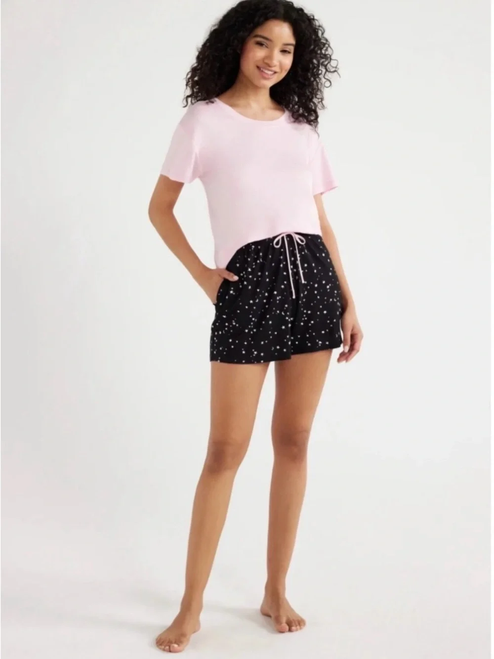 Joyspun Black Soot Super Soft Knit Pull On Sleep Shorts - Picture 4 of 7
